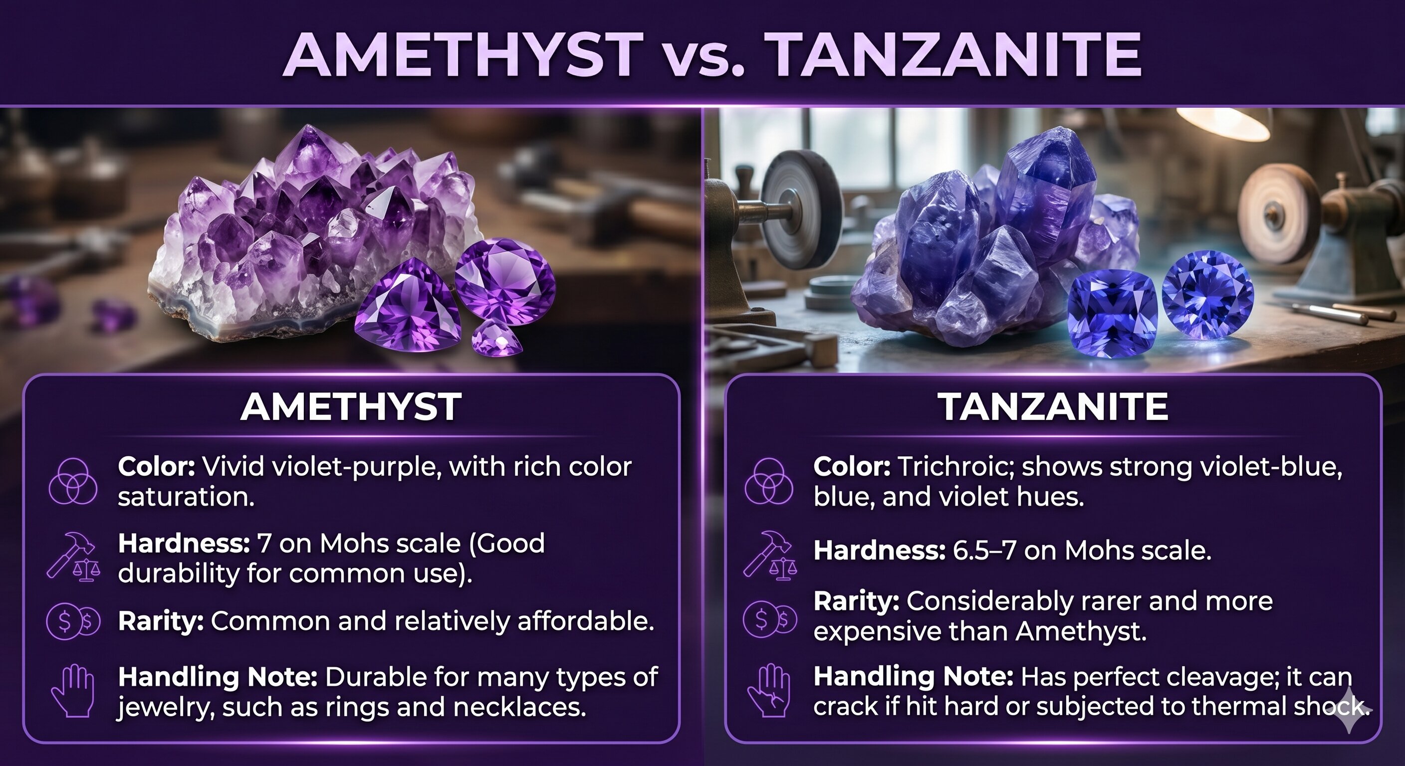 Amethyst vs. Tanzanite